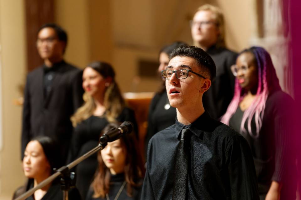 Male singer performing at a concert