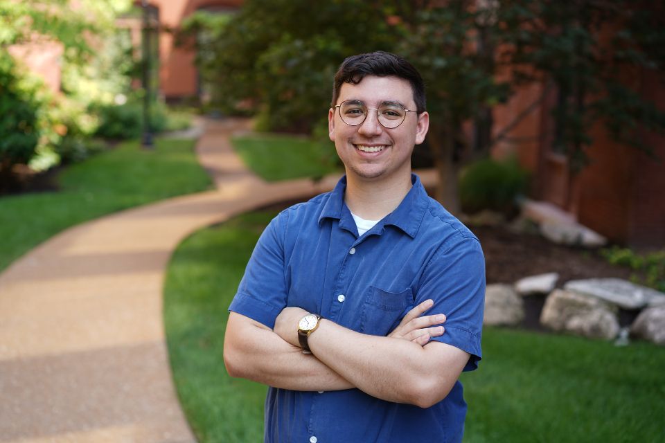 Nick Militello headshot outdoors on SLU's campus