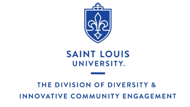 SLU Division fof Diversity & Innovative Community Engagement Logo reading Saint Louis University Division fof Diversity & Innovative Community Engagement